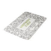 Floral Ornament Family Name, Black and White Badmat (Gekanteld)