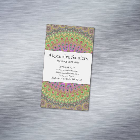 Floral Ornament Mandala Magnetisch Visitekaartje (Voorbeeld)