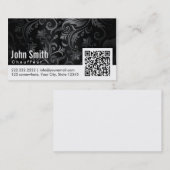 Floral Ornament QR Code Chauffeur Visitekaartje (Voorkant / Achterkant)