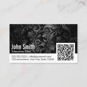 Floral Ornament QR Code Chef Visitekaartje