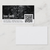 Floral Ornament QR Code Hairdresser Visitekaartje (Voorkant / Achterkant)