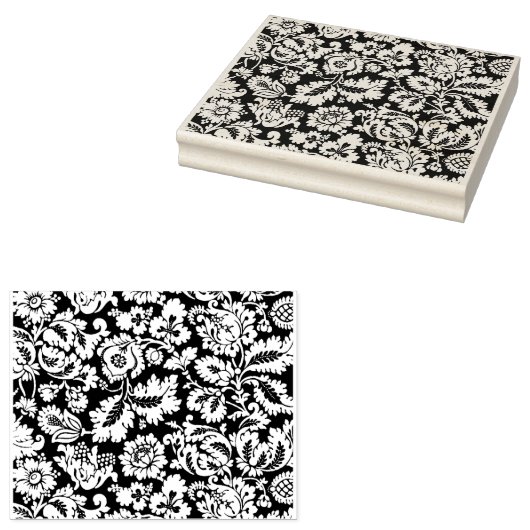 Floral Ornament Rubberstempel (Gestempeld)