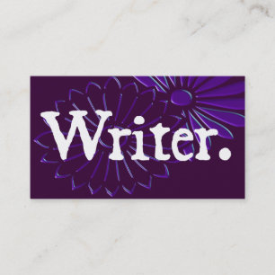 Floral Ornament Writer White Lettering Visitekaartje