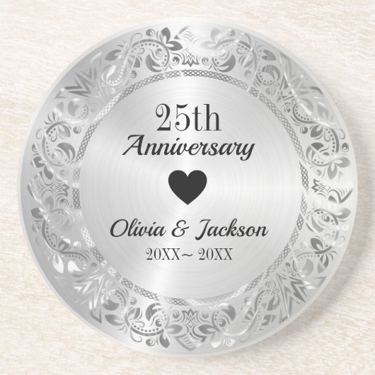 Floral Ornament Zandsteen Onderzetter (Voorkant)