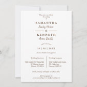 Floral Ornate Frame Diamond Shape Wedding Initials Kaart (Achterkant)