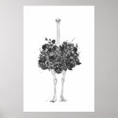 Floral ostrich poster (Voorkant)