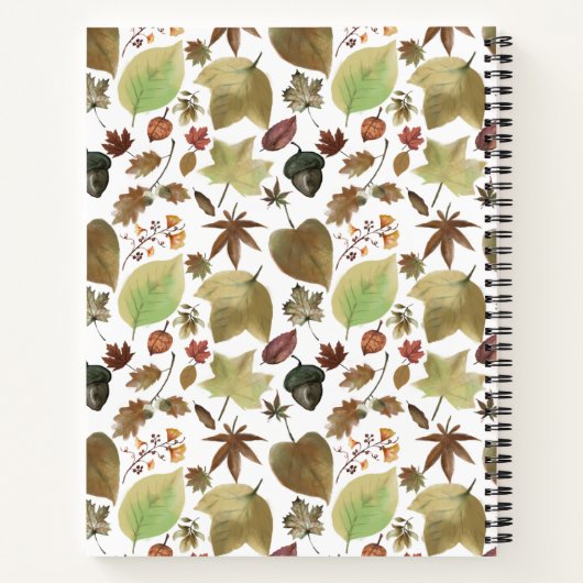 Floral Otoñal con nombre personalizado para ella Notitieboek (Achterkant)