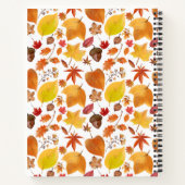 Floral Otoñal with a custom name Orange Notitieboek (Achterkant)