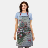  Floral Oud Handschrift Aangepast Initiaal Schort (Gedragen)