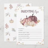 Floral Ouderschap tips, nieuw ouderadvies Notitiekaartje (Voorkant / Achterkant)