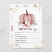 Floral Ouderschap Tips, Ouders-to-be Advies Notitiekaartje (Voorkant / Achterkant)