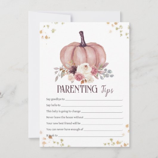 Floral Ouderschap Tips, Ouders-to-be Advies Notitiekaartje (Voorkant)