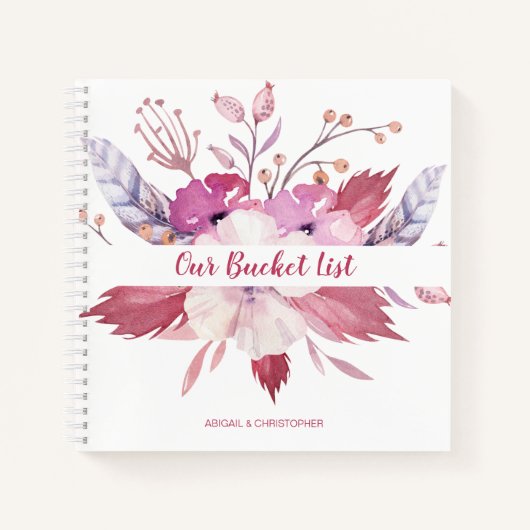 Floral Our Bucket List Keepslag Journal Notitieboek (Voorkant)