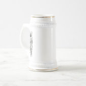 Floral Outline Art - 22 oz Stein Mok Design (Voorkant links)
