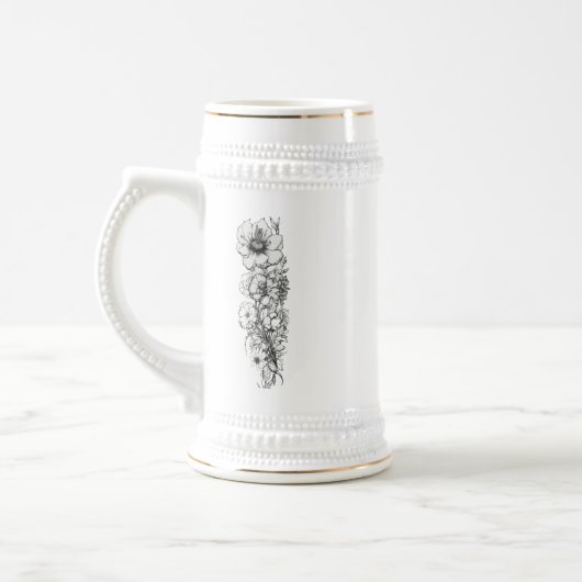 Floral Outline Art - 22 oz Stein Mok Design (Links)