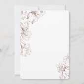 Floral Outline Design in Yellow Mustard BG Wedding Kaart (Achterkant)