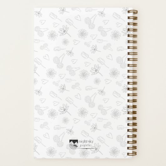 Floral Outline Notebook Notitieboek (Achterkant)