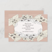 Floral Oval Bereavement Hartelijk dank Bedankkaart (Voorkant / Achterkant)