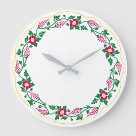 Floral oval grote klok