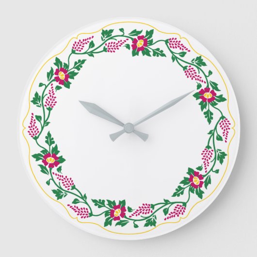 Floral oval grote klok (Voorkant)