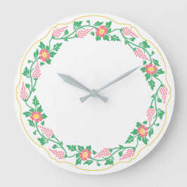 Floral oval grote klok