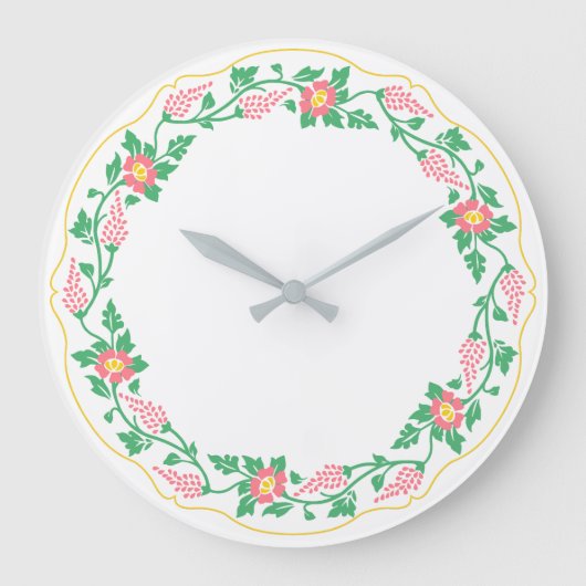 Floral oval grote klok (Voorkant)