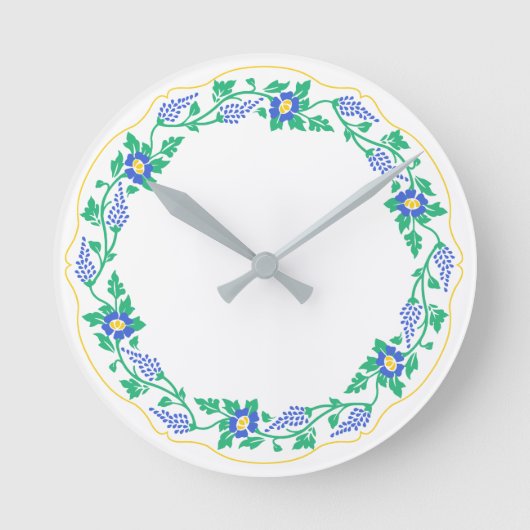 Floral oval ronde klok (Voorkant)