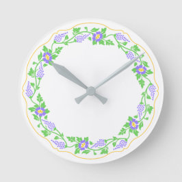 Floral oval ronde klok