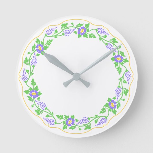 Floral oval ronde klok (Voorkant)