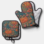 Floral Ovenwant & Pannenlap Set (Voorkant / Achterkant)