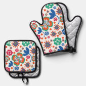 Floral Ovenwant & Pannenlap Set (Voorkant / Achterkant)