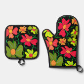 Floral Ovenwant & Pannenlap Set (Voorkant)