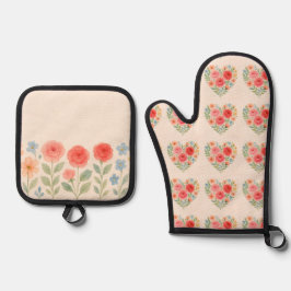 Floral Ovenwant & Pannenlap Set