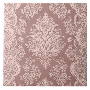  Floral over Rosy Beige Tegeltje