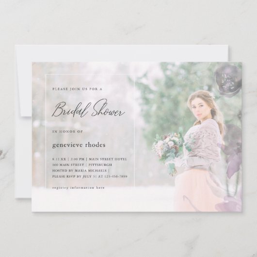  Floral Overlay Vrijgezellenfeest Foto Kaart (Voorkant)