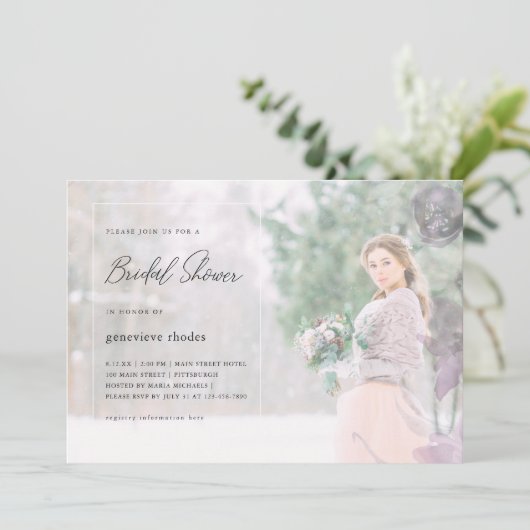  Floral Overlay Vrijgezellenfeest Foto Kaart (Staand voorkant)