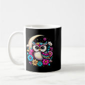 Floral Owl And Moon Koffiemok (Links)