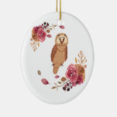 Floral Owl Keramisch Ornament (Rechts)