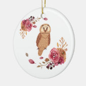 Floral Owl Keramisch Ornament (Links)
