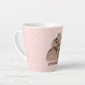 Floral Owl Latte Mok (Linkerhoek)