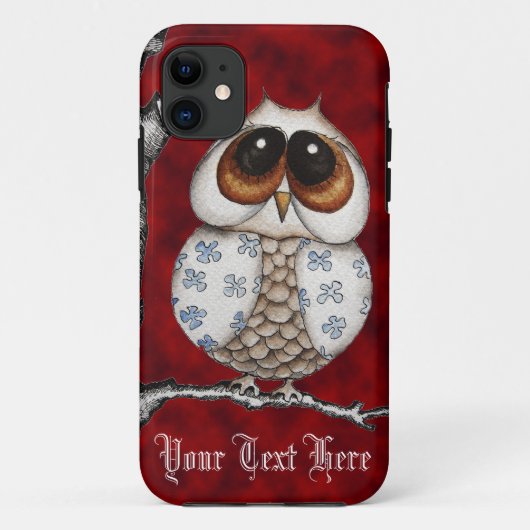 Floral Owl Red iPhone 5 Hoesje (Achterkant)