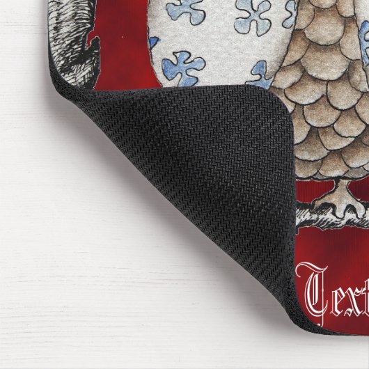 Floral Owl Red Mousepad Muismat (Hoek)