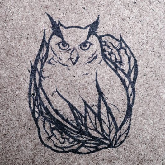 Floral Owl Rubberstempel