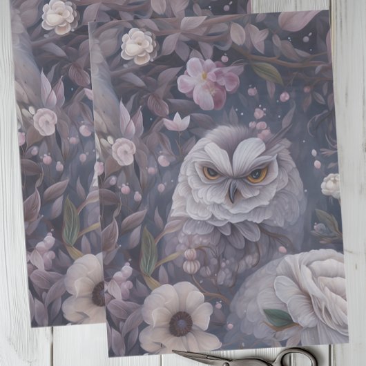 Floral Owl Tissuepapier