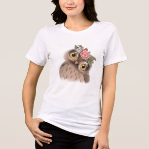 Floral Owl Tri-Blend Shirt