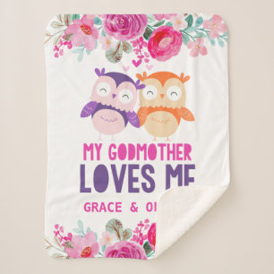 Floral Owls Baby Blanket - Mijn god houdt van mij Sherpa Deken