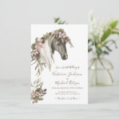 Floral Paard Ranch Bruiloft uitnodiging (Staand voorkant)