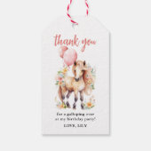 Floral Paard Verjaardag Dank u Favor Cadeaulabel (Achterkant)