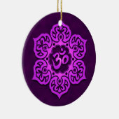 Floral Paars Aum Design Keramisch Ornament (Rechts)