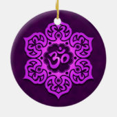Floral Paars Aum Design Keramisch Ornament (Achterkant)